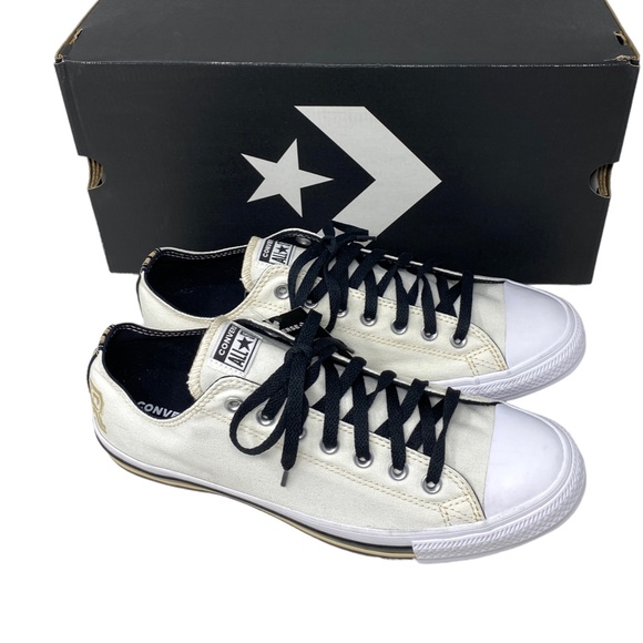 Converse Chuck Taylor OX Low Top White Canvas "R" Sneakers Men Custom 169749C-R - Picture 8 of 13